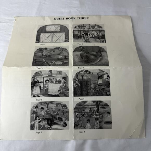 Vintage 1986 Betty Lukens Quiet Book Three Grandma Grandpa Farm Felt Kit Uncut - Picture 2 of 11
